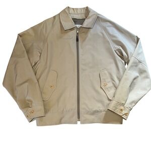 Vintage London Fog Removable Fur Lining Harrington Jacket Tan Mens 42R Full Zip